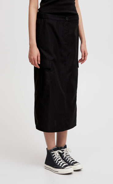 Kecia cargo skirt - black