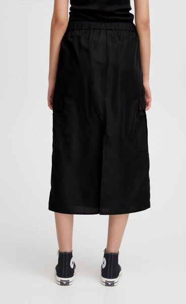 Kecia cargo skirt - black