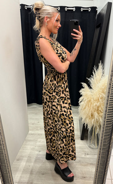 Rosa teygjukjóll - munstur 2