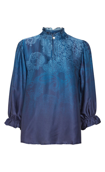 Smokey blouse - navy blazer