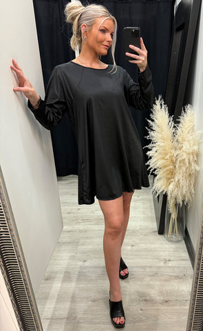 Asta teygjukjóll - black/black