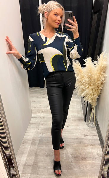 Lena blouse 2 - navy mix