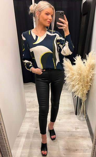 Lena blouse 2 - navy mix