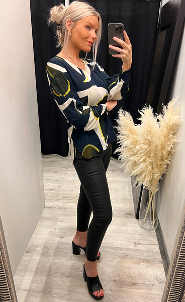 Lena blouse 2 - navy mix