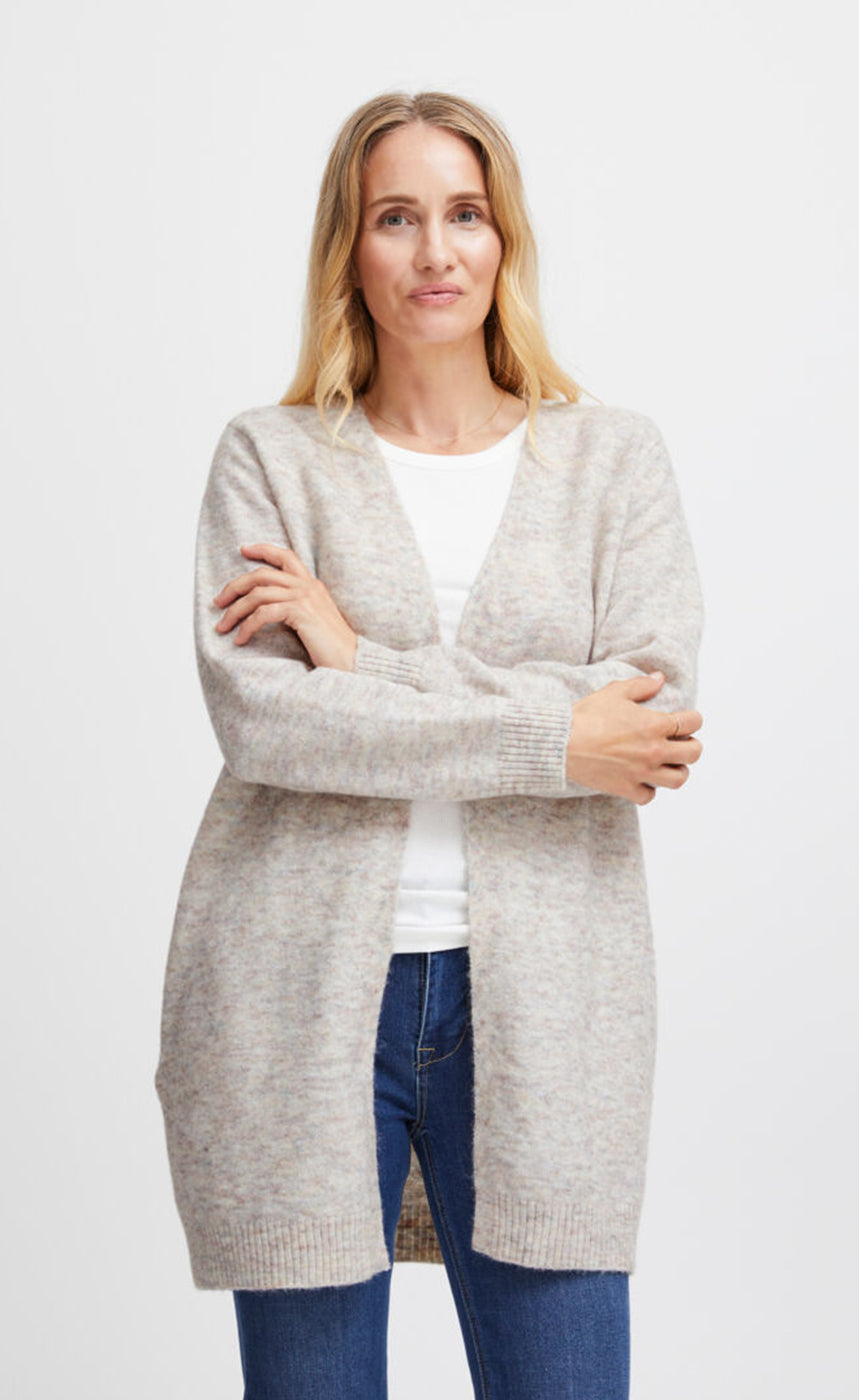 Sanny cardigan 1 - limestone melange