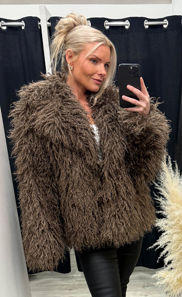 Loðjakki 7231 - taupe