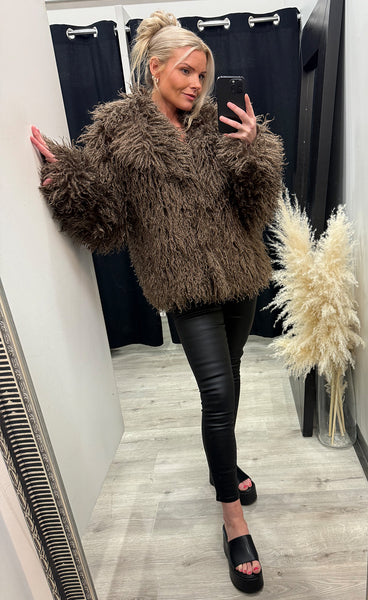 Loðjakki 7231 - taupe