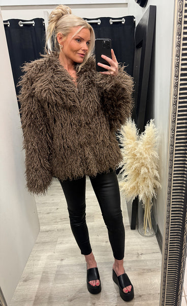 Loðjakki 7231 - taupe