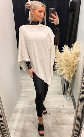 Rhinestone poncho - cream