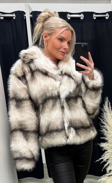 Loðjakki 7232 - white