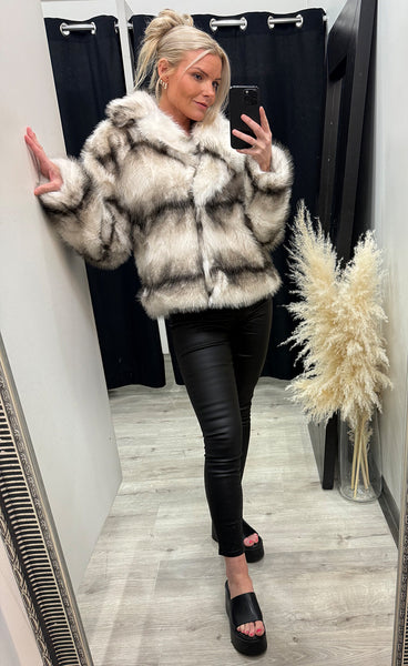 Loðjakki 7232 - white