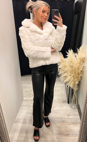 Charlie loðjakki - white