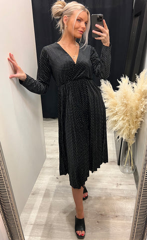 Mona velour dress - black