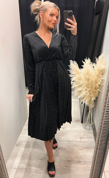 Mona velour dress - black