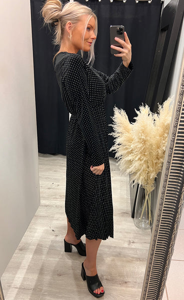 Mona velour dress - black