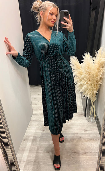 Mona velour dress - green