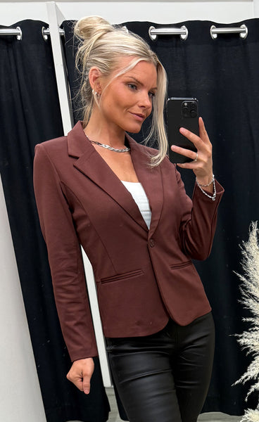 FRANSA stretch blazer - rum raisin