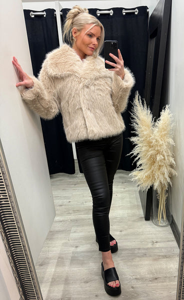 Loðjakki 7190 - beige