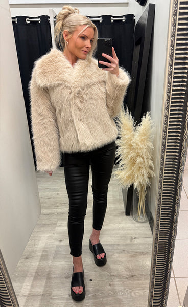 Loðjakki 7190 - beige
