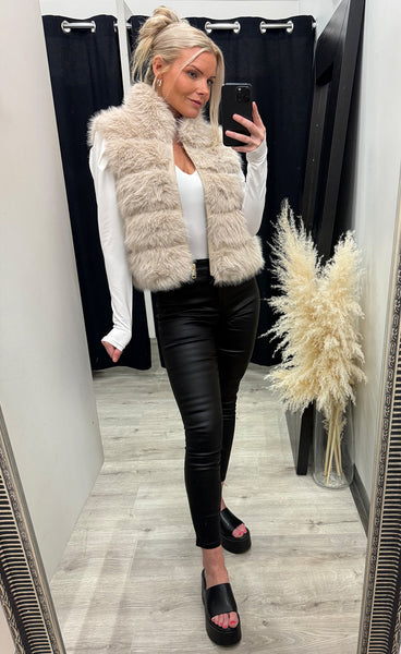 Loðvesti 7233 - beige
