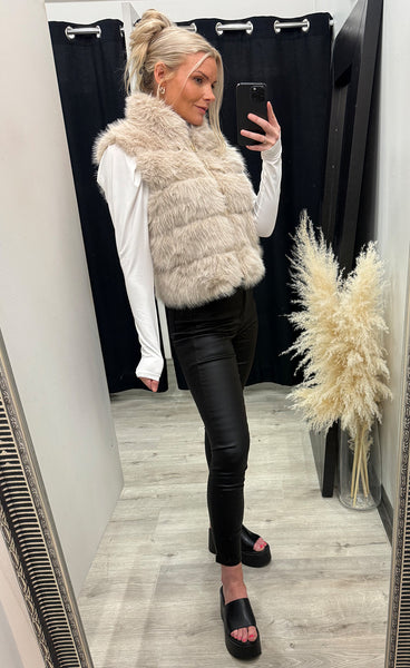 Loðvesti 7233 - beige