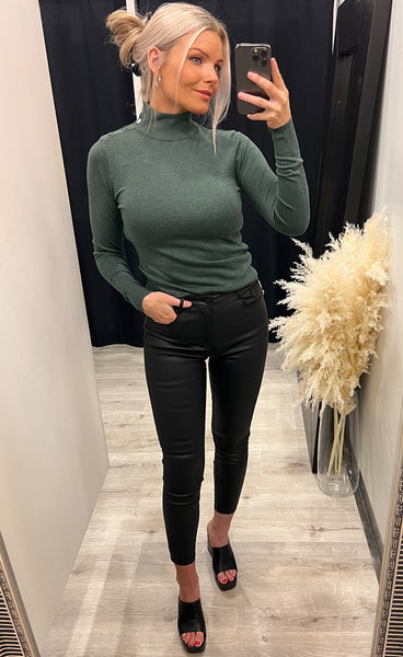 Pimba button jumper - cilantro melange