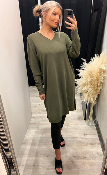 Akita knit dress - olive