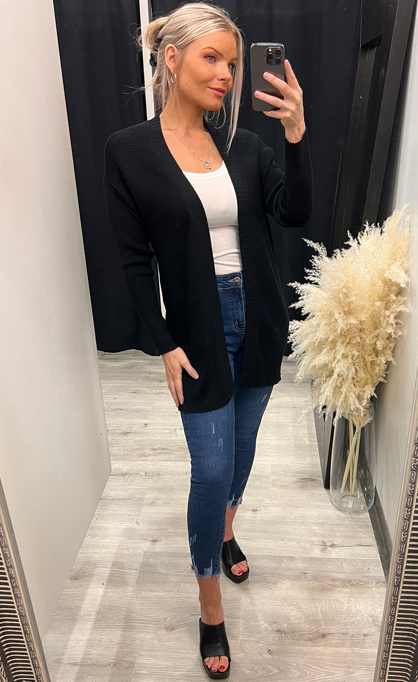 Besmock cadigan - black