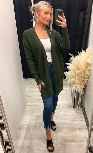 Besmock cadigan - forest green