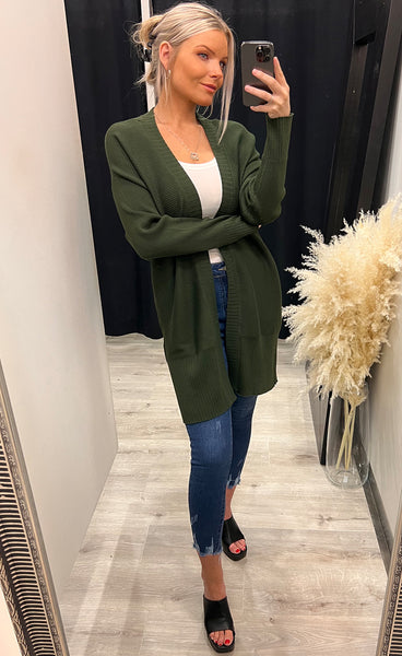 Besmock cadigan - forest green