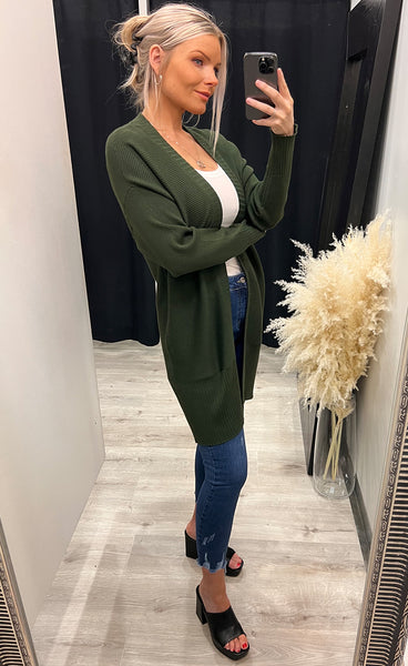 Besmock cadigan - forest green