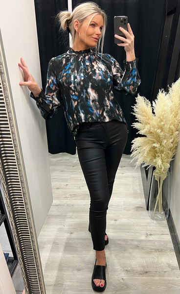 Agnes blouse - blue print