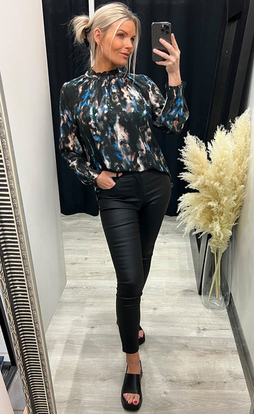 Agnes blouse - blue print