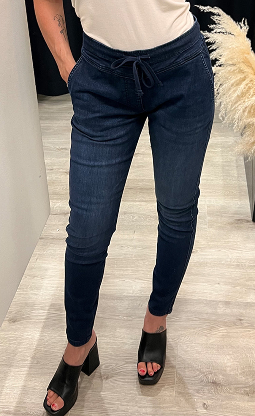 Rue HW string pants - medium blue