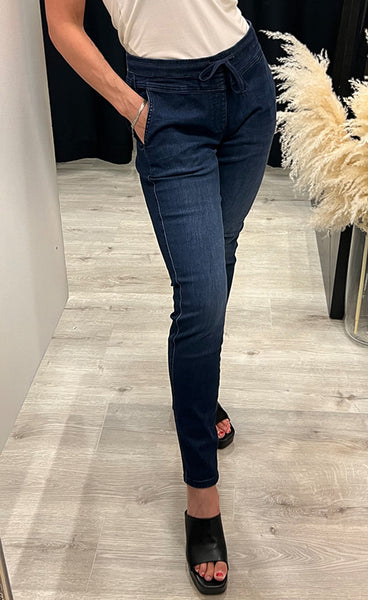 Rue HW string pants - medium blue