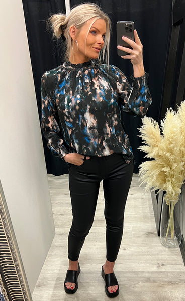 Agnes blouse - blue print