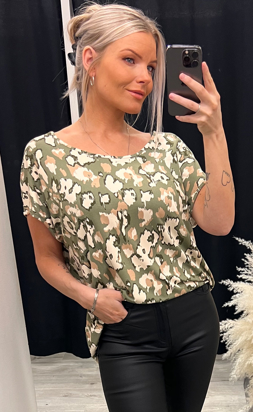 Dottie tee - moss  mix