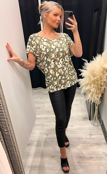 Dottie tee - moss  mix