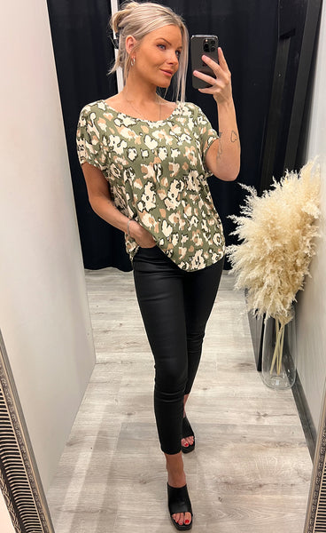 Dottie tee - moss  mix