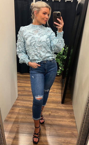 Uma blouse - powder blue