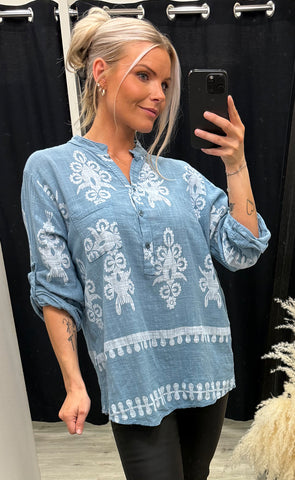 Safira blouse - ash blue