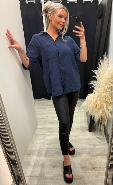 Alva blouse - navy