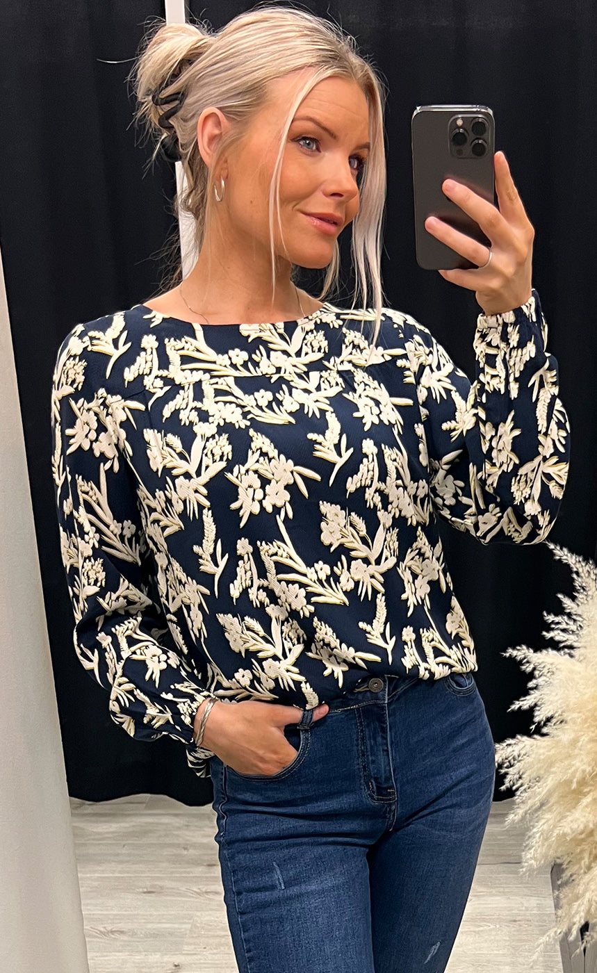 Meo blouse 1 - navy mix