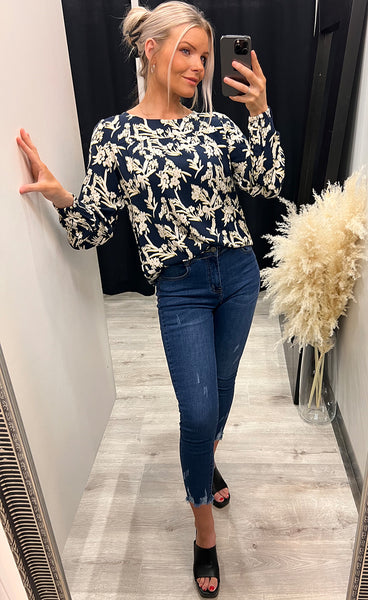 Meo blouse 1 - navy mix