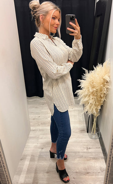 Coy tunic - ecru stripe