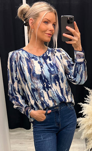 Isadora blouse - navy mix