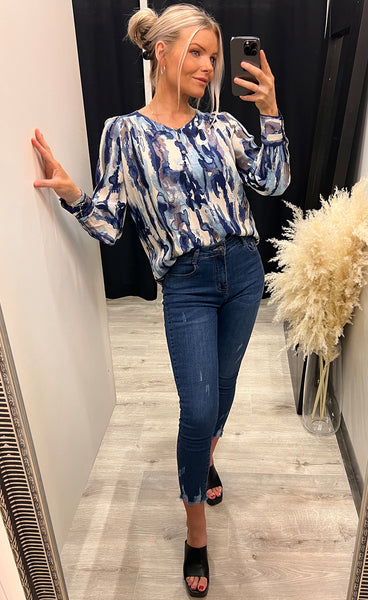 Isadora blouse - navy mix