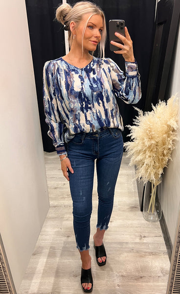 Isadora blouse - navy mix