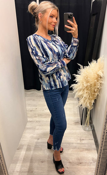 Isadora blouse - navy mix