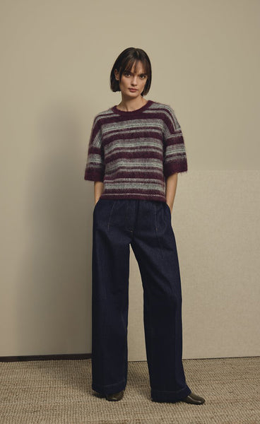 MSCH Sana lis pants - dark blue wash